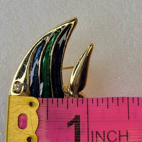 Blue Green Fish Brooch - Picture 3 of 7